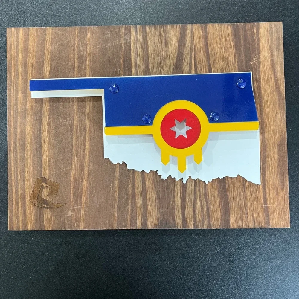 Ferro Designworx Oklahoma State Flag Metal Wall Art‎ Decor USA Made